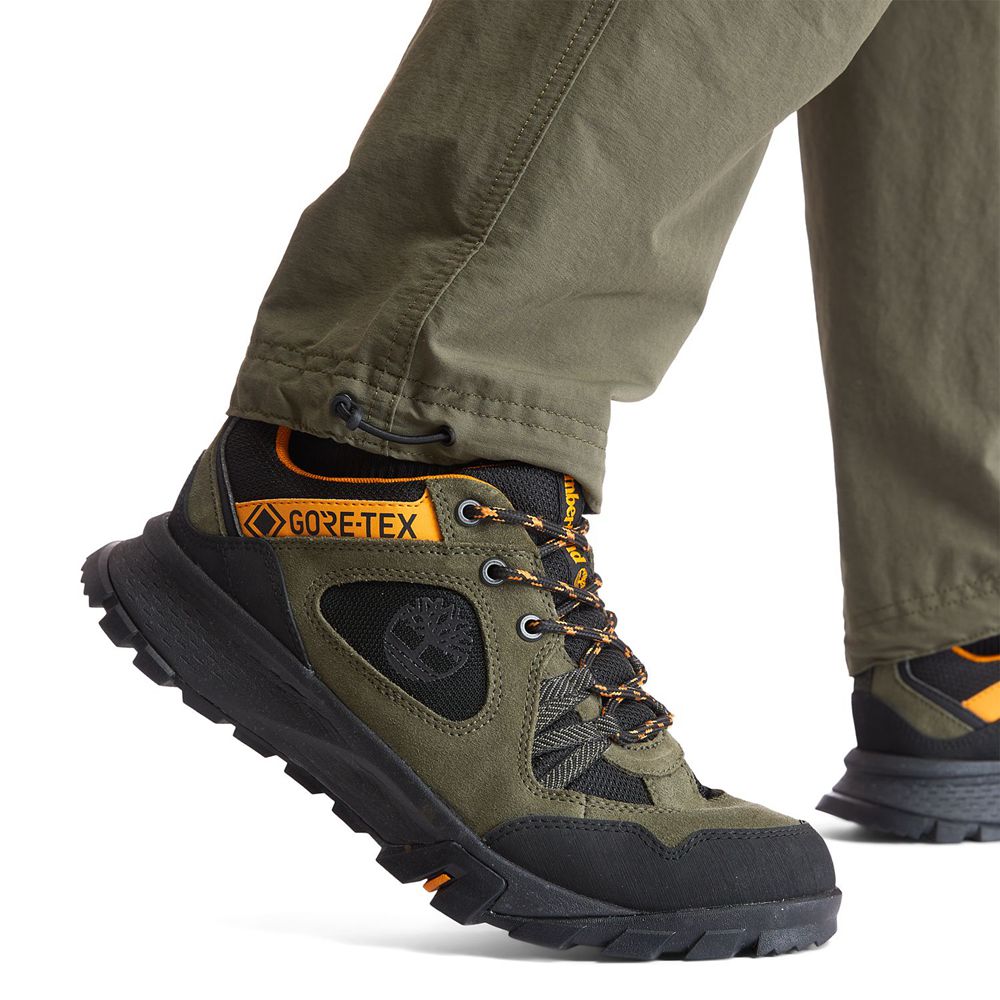 Botas Trekking Timberland Hombre Garrison Trail Waterproof Bajas Verde Oscuro - Chile BSN-942103